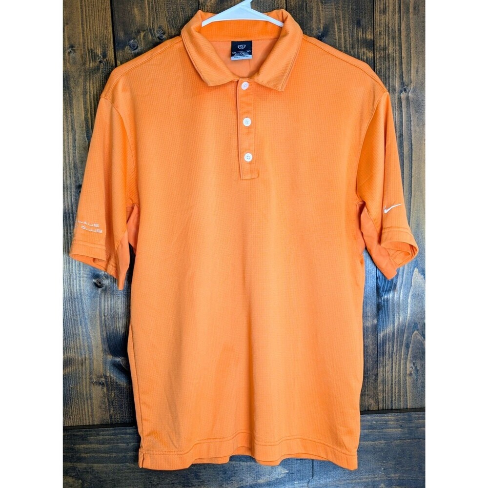 Nike Golf Sphere Dry Mens Medium Orange Polo Shirt Nicklaus Golf Club Y2K